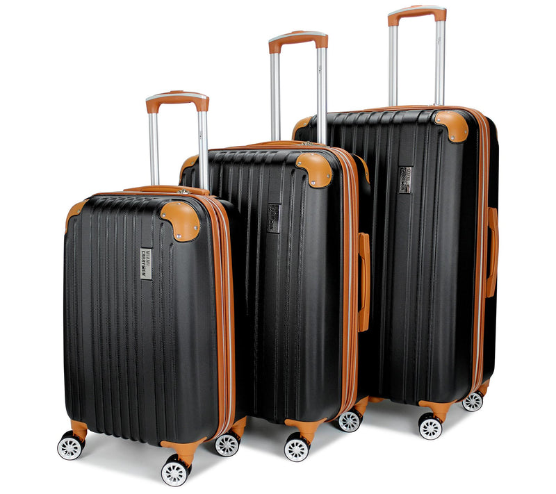 Miami Carryon Collins 3 Piece Expandable Retr oLuggage Set — Main view