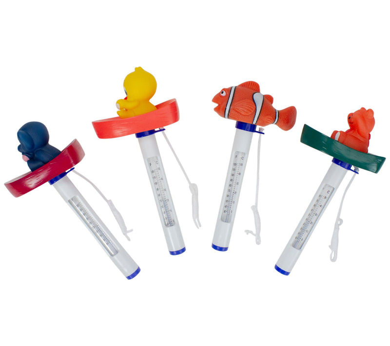 Set of 4 White and Orange Baby Floating Pool Thermometer — View 4