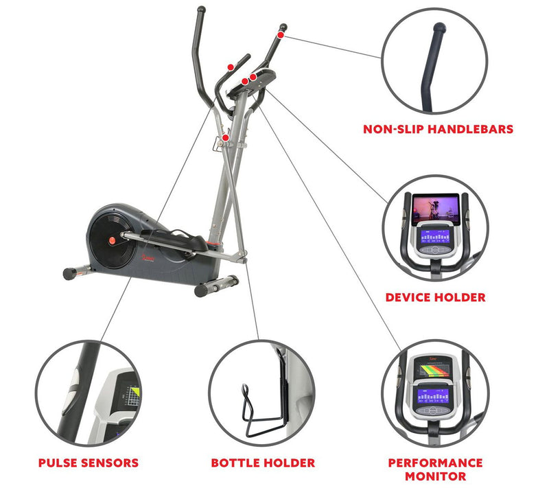 Sunny Health & Fitness 11.5 Stride Elliptical Trainer — View 3