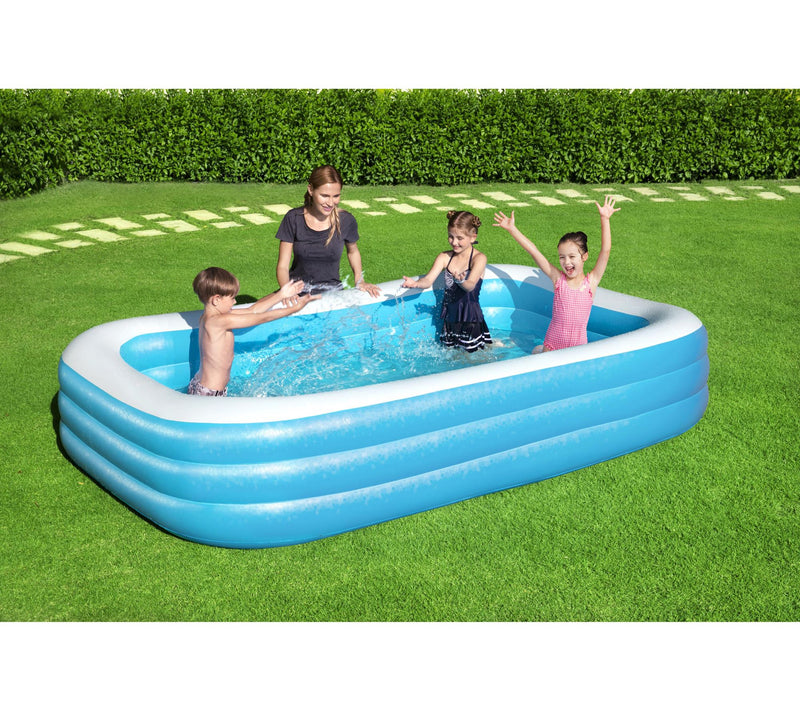 Bestway H2OGO Rectangular Inflatable Family Pool, Blue — View 4