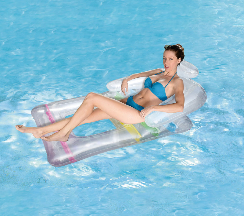 Northlight 62" Clear Inflatable Pool Float Lounger w/ Backres — View 4