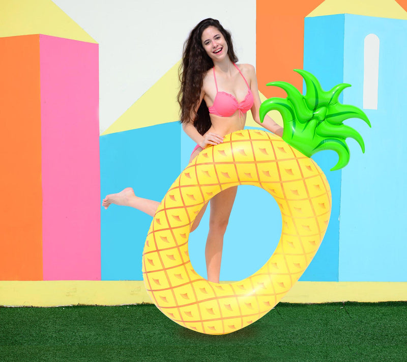 Northlight 72" Pineapple Inflatable Tube Ring P ool Float — View 4