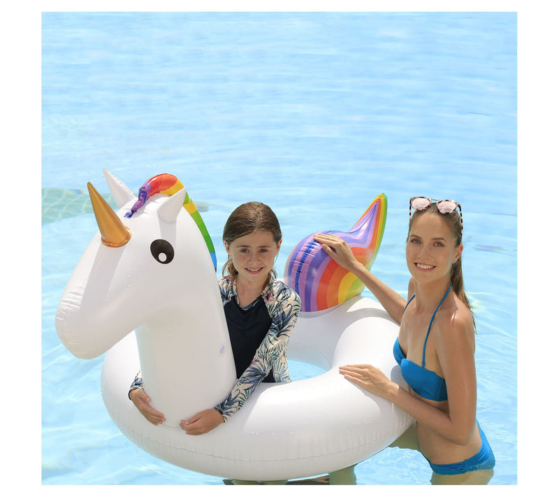 Northlight 68" Rainbow Unicorn Inflatable Pool Tube Ring Float — Main view