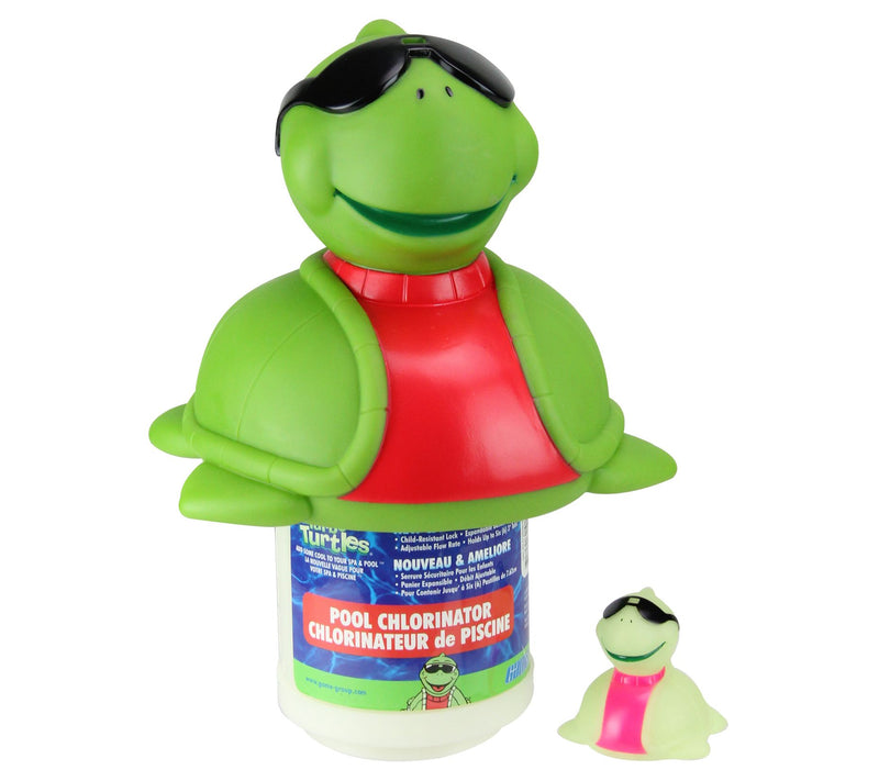 11.5" Green Turtle with Sunglasses Floating Pool Chlorine Disp — View 4