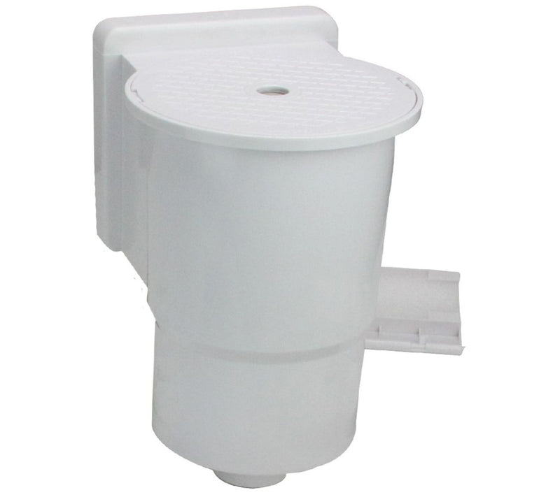 13.75" White Wide Mouth Thru Wall Skimmer with Brace and Face — View 4
