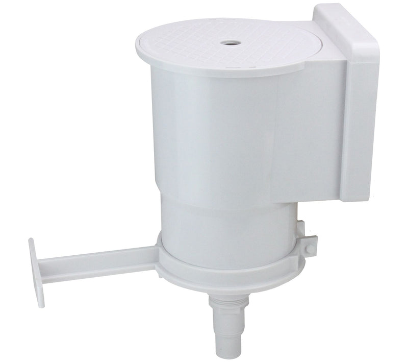 13.75" White Wide Mouth Thru Wall Skimmer with Brace and Face — Main view