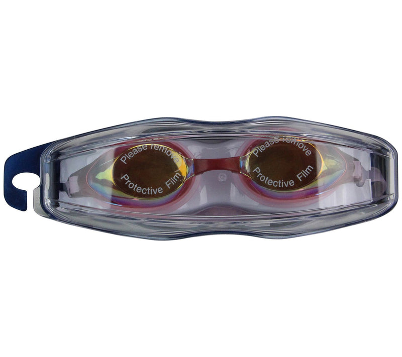 7" Pink Mirrored Competition Swimming Goggles — View 4