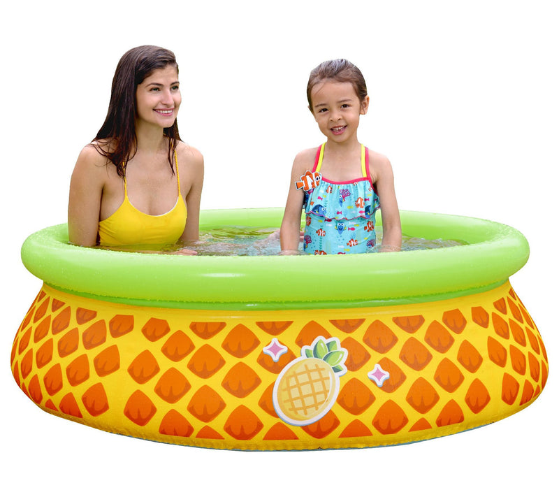 5' Inflatable Yellow and Green Pineapple Kiddie Swimming Pool — View 3