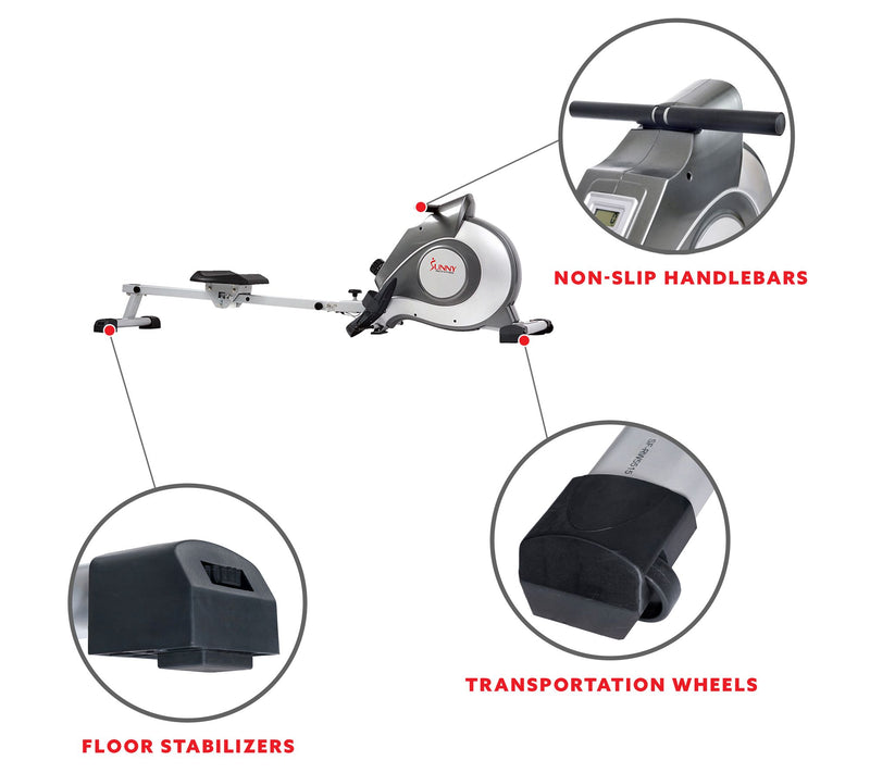 Sunny Health & Fitness SF-RW5515 Magnetic Rowing Machine — View 5