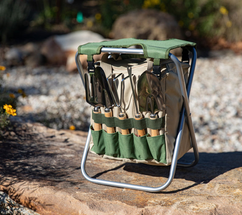 Oniva, a Picnic Time Brand, Gardener Folding Seat with Tools — View 7