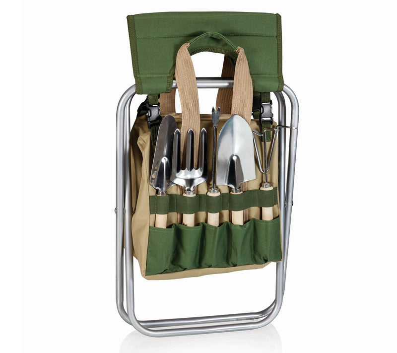 Oniva, a Picnic Time Brand, Gardener Folding Seat with Tools — View 4