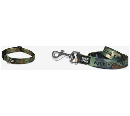 Paws & Pray Pet Collar and Leash Bundle - XS