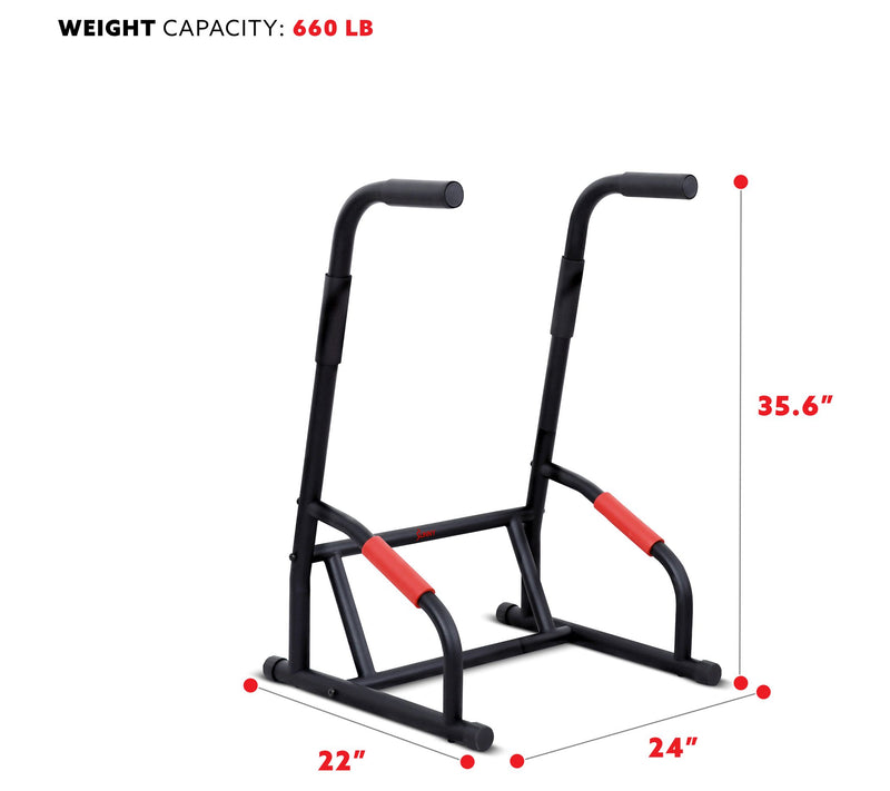 Sunny Health & Fitness Multifunction Dip Statio n Strength Bar — View 6