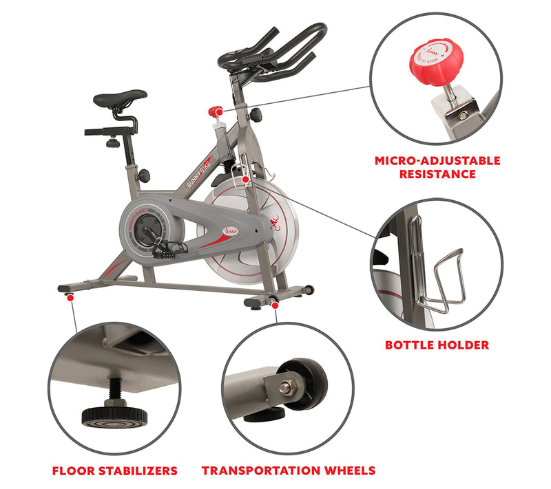 Sunny Health & Fitness Synergy Indoor Cycling B ike — View 7