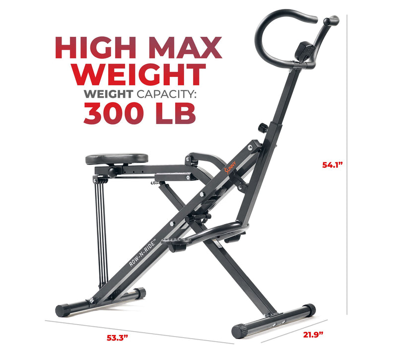 Sunny Health & Fitness Row-N-Ride Plus AssistedSquat Machine — View 7