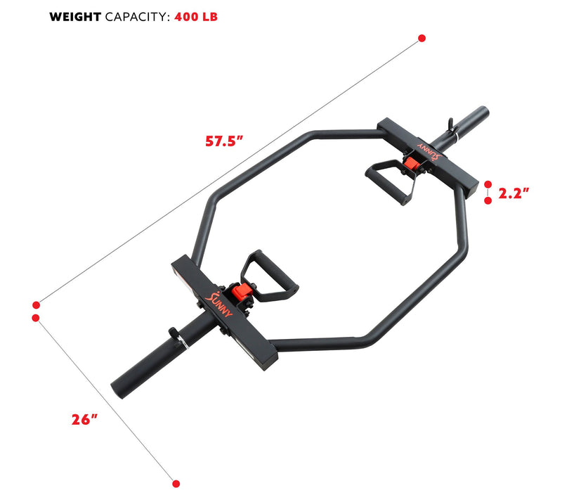 Sunny Health & Fitness Olympic Barbell Hex Bar — View 7