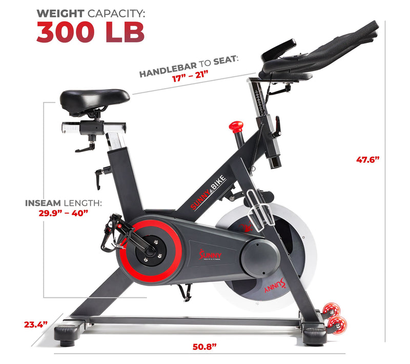 Sunny Health & Fitness Indoor Cycle Bike w/ SunnyFit App — View 4