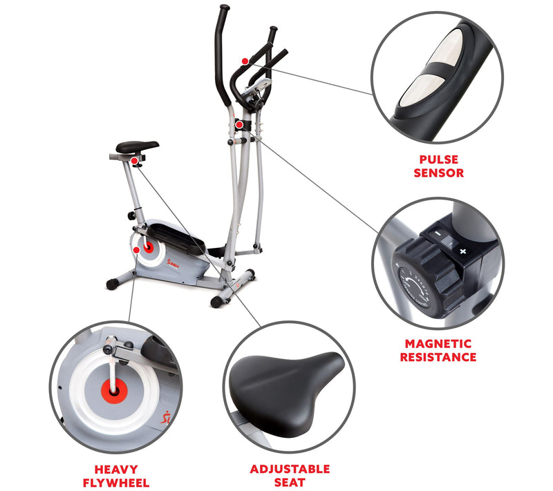 Sunny Health & Fitness Essential Series Seated Elliptical — View 10
