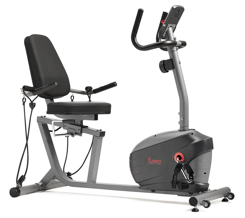 Sunny Health & Fitness Interactive Series Recumbent Bike — Main view