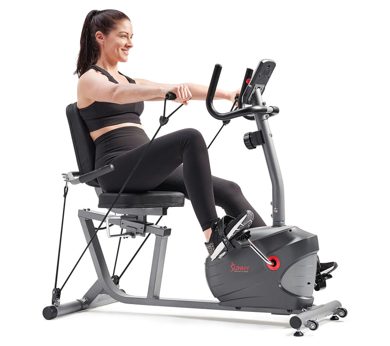 Sunny Health & Fitness Interactive Series Recumbent Bike — View 6
