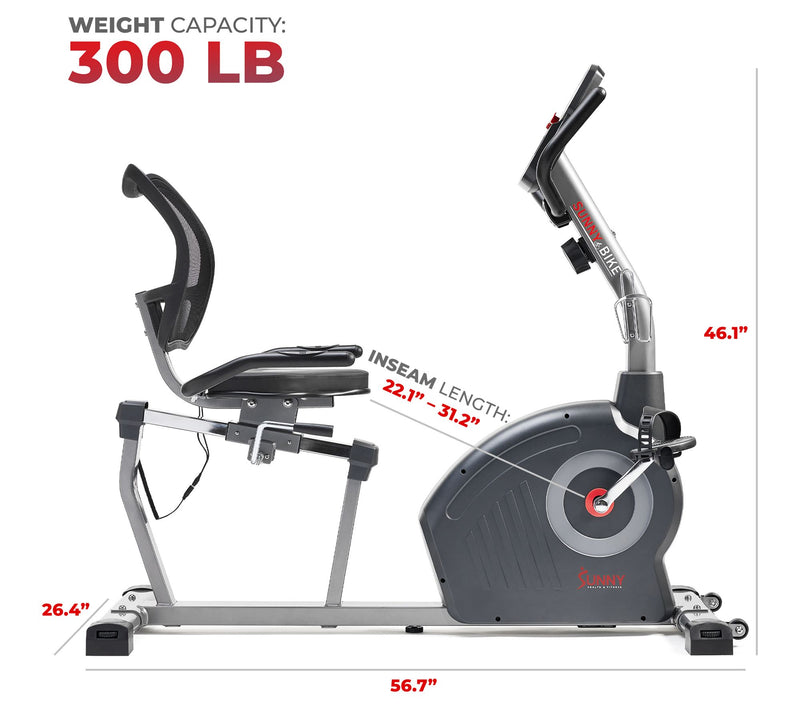 Sunny Health & Fitness Elite Interactive Series Recumbent Bike — View 6