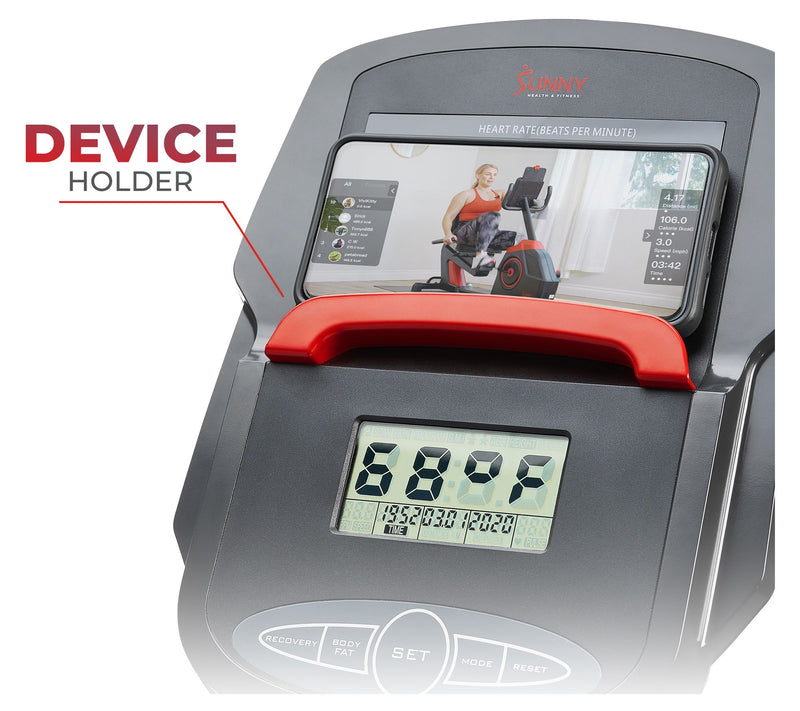 Sunny Health & Fitness Elite Interactive Series Recumbent Bike — View 7