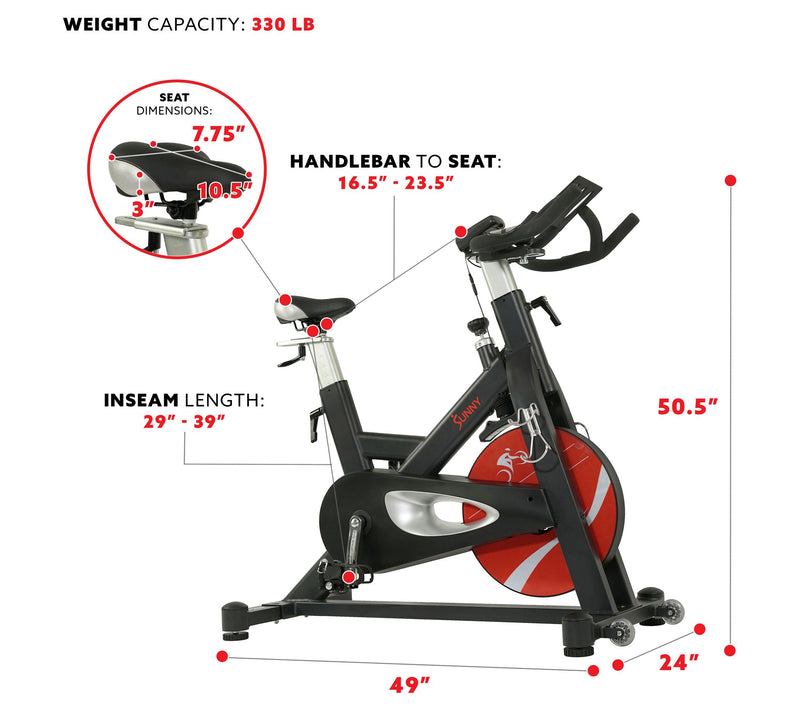 Sunny Health & Fitness Evolution Pro II Magneti c Cycle Bike — View 4