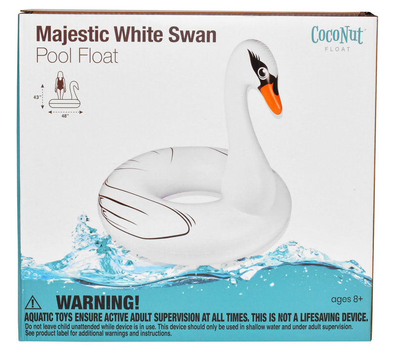 CocoNut Outdoor White Swan Pool Float — View 5
