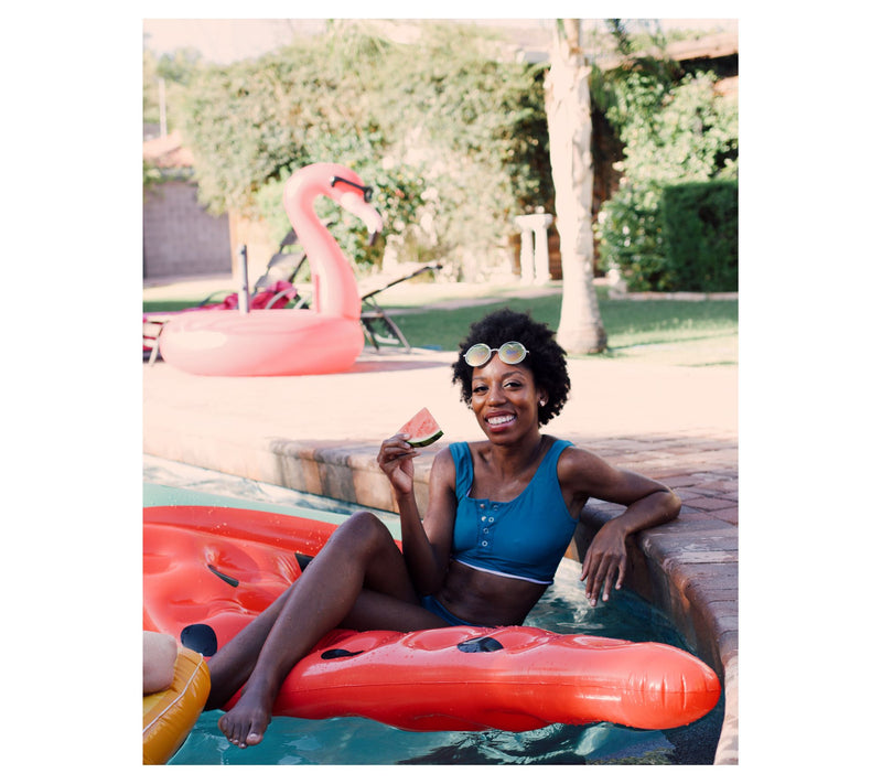 CocoNut Outdoor Glitter Watermelon Slice Pool Float — View 2