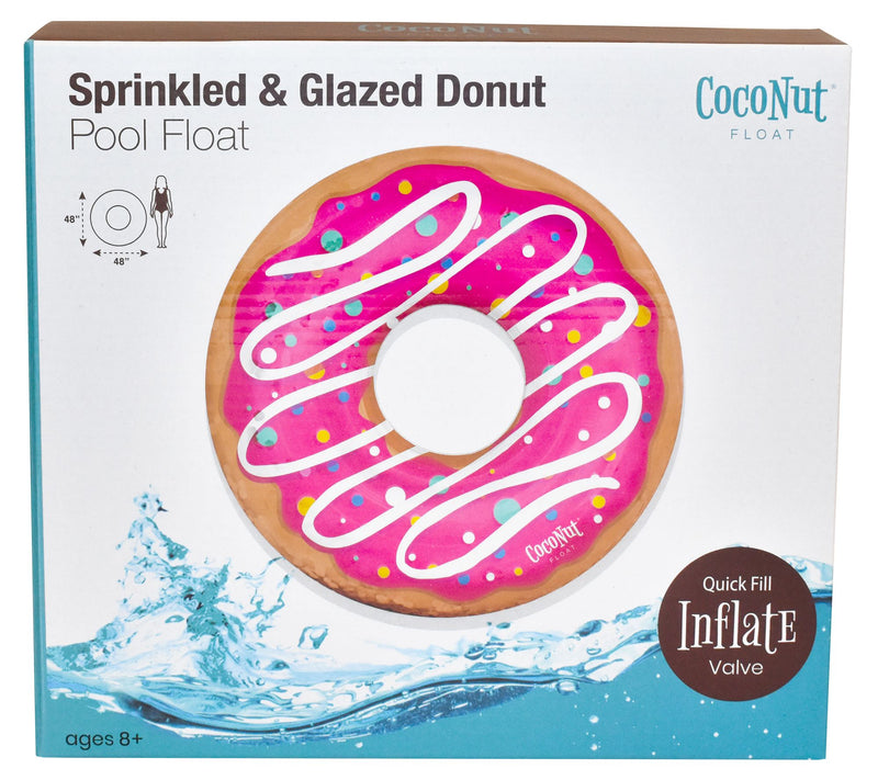 CocoNut Outdoor Sprinkled & Glazed Donut Pool Float — View 3
