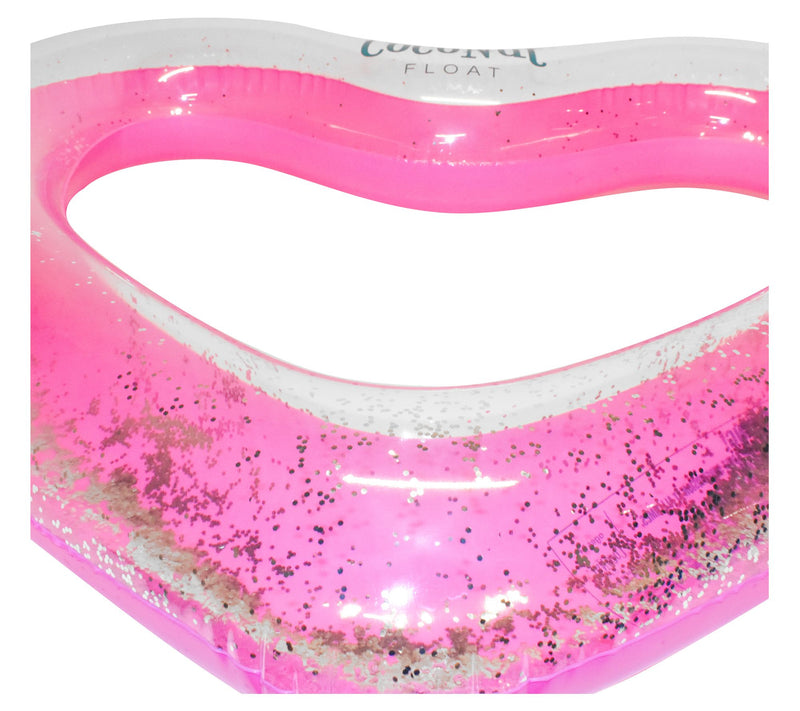 CocoNut Outdoor Pink Glitter Heart Pool Float — View 8