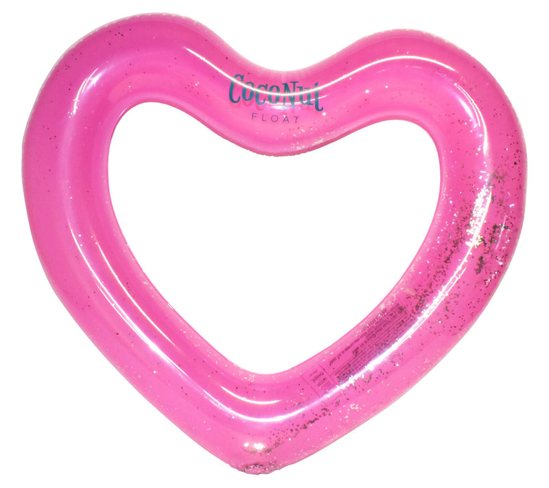 CocoNut Outdoor Pink Glitter Heart Pool Float — View 6