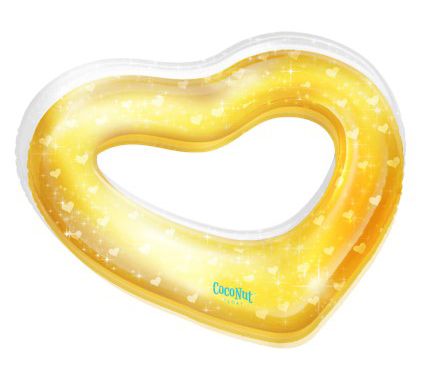 CocoNut Outdoor Gold Glitter Heart Pool Float — Main view