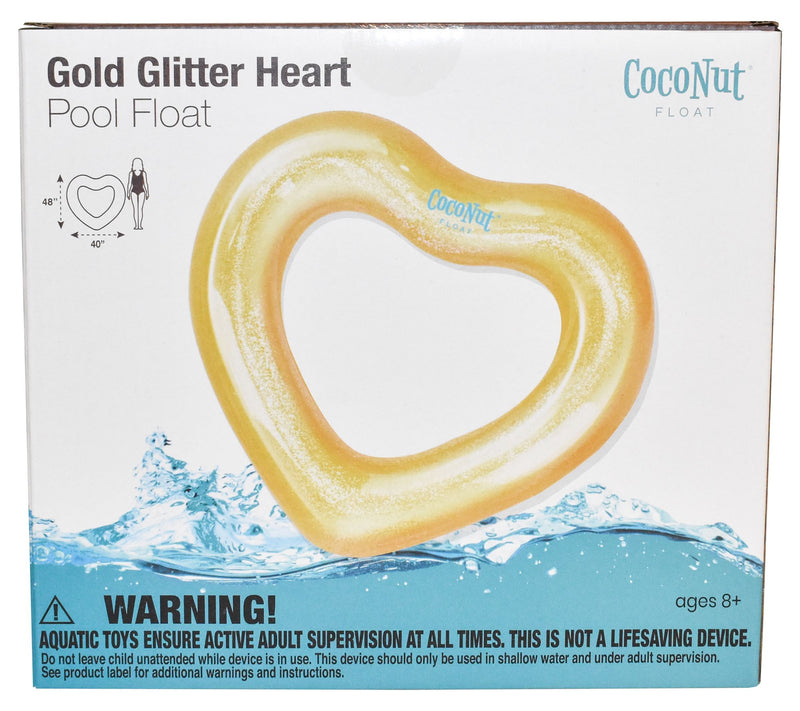 CocoNut Outdoor Gold Glitter Heart Pool Float — View 8