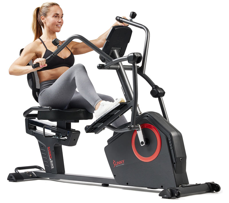 Sunny Health & Fitness Recumbent Elliptical Bike — View 3
