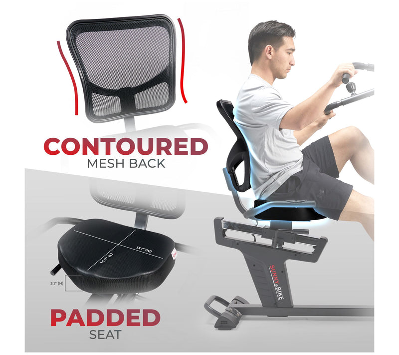 Sunny Health & Fitness Recumbent Elliptical Bike — View 7