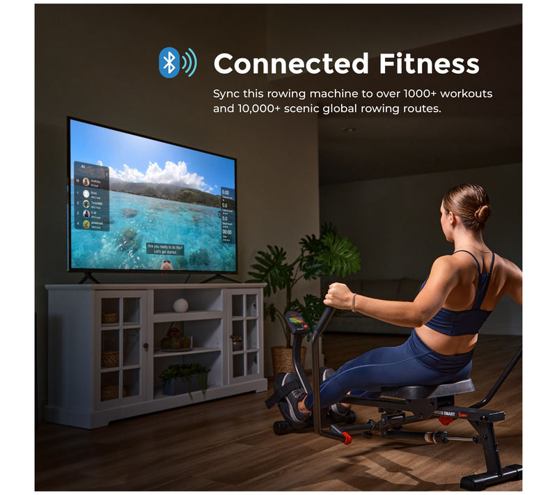 Sunny Health & Fitness Smart Full Motion Rower — View 5