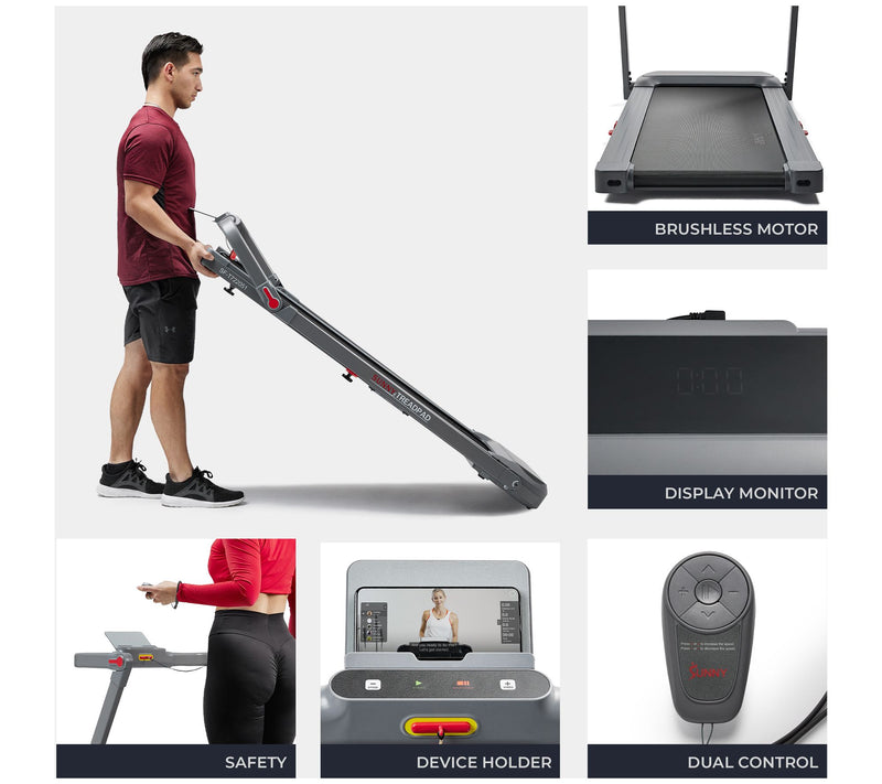 Sunny Health & Fitness Smart Brushless Flat Treadmill — View 7