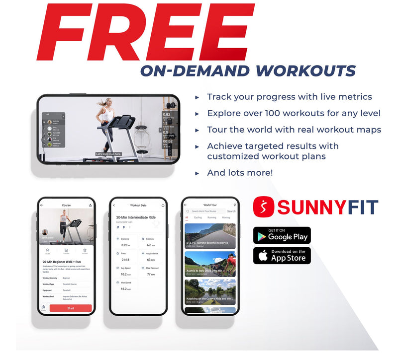 Sunny Health & Fitness Smart Brushless Flat Treadmill — View 8