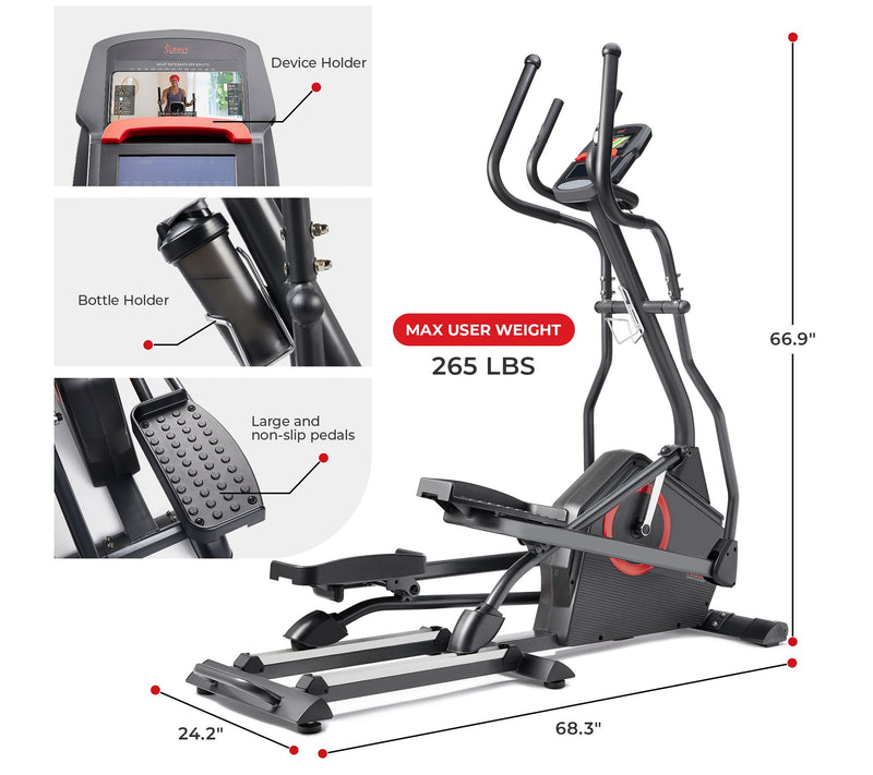 Sunny Health Fitness Smart Elliptical Machine — View 4