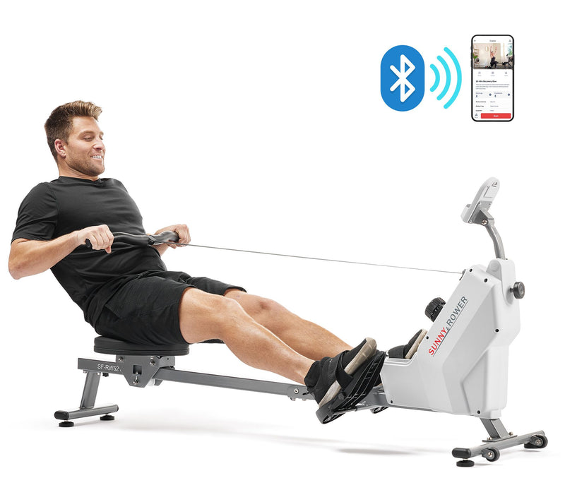 Sunny Health Fitness SMART Foldable Magnetic Rower — View 4