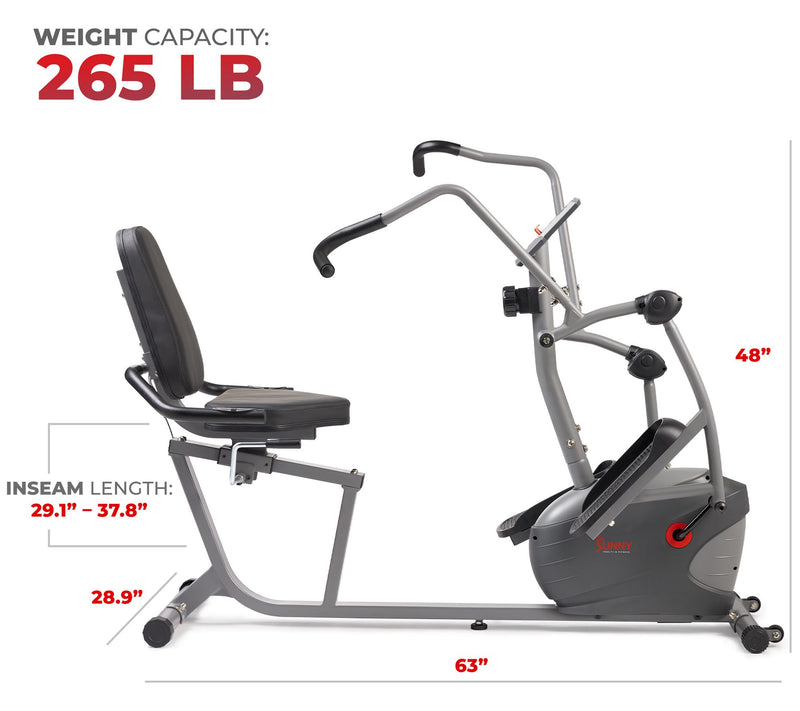 Sunny Health Fitness Recumbent Elliptical — View 8