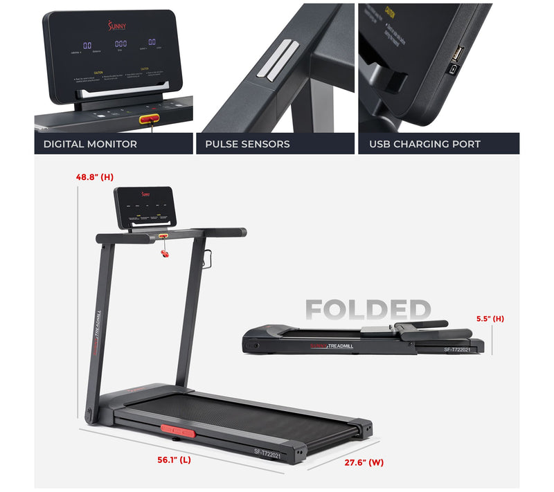 Sunny Health Fitness Interactive Smart Treadmill — View 8