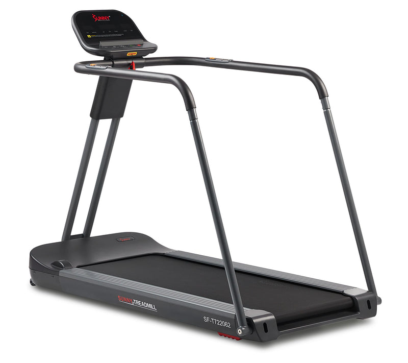 Sunny Fitness Running/Walking Treadmill w/ Exte nded Handrails — View 3
