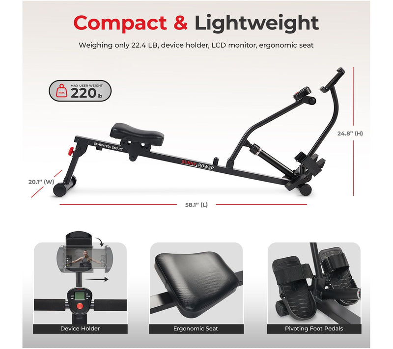 Sunny Fitness Compact Rowing Machine — View 9