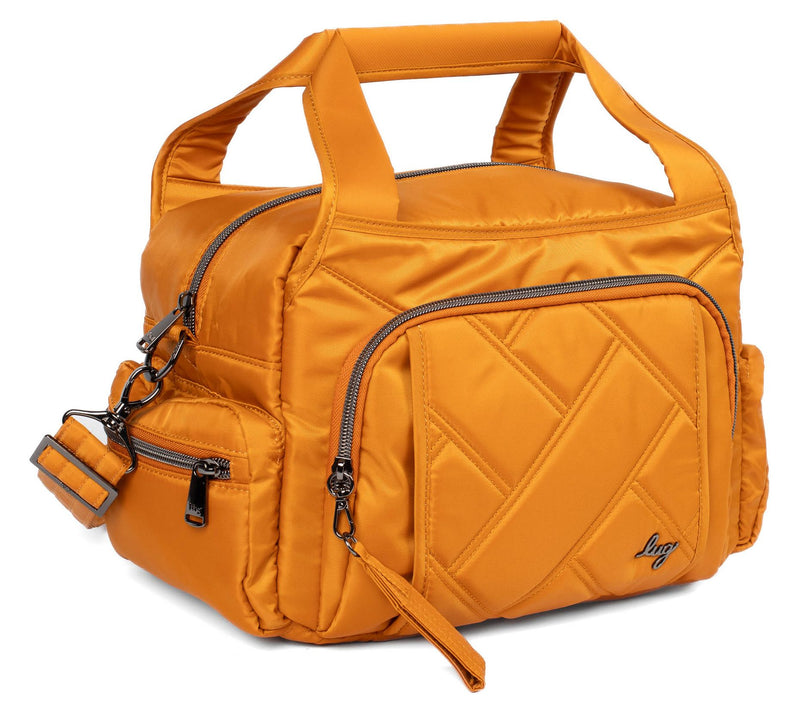 Lug Quilted Medium Satchel with Crossbody Strap -Rumble — View 20