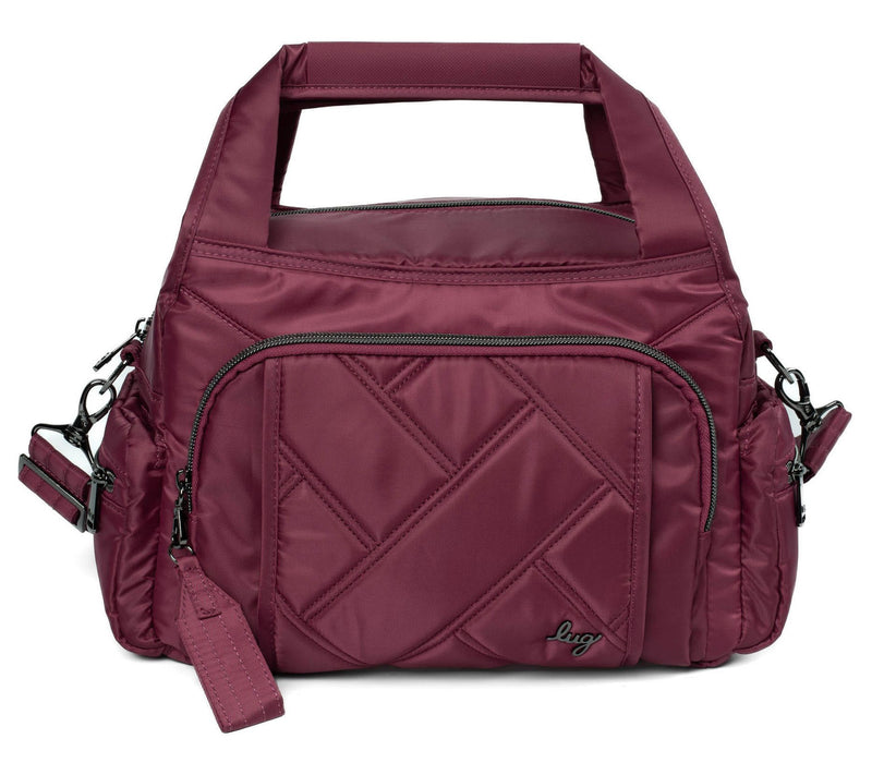 Lug Quilted Medium Satchel with Crossbody Strap -Rumble — View 19