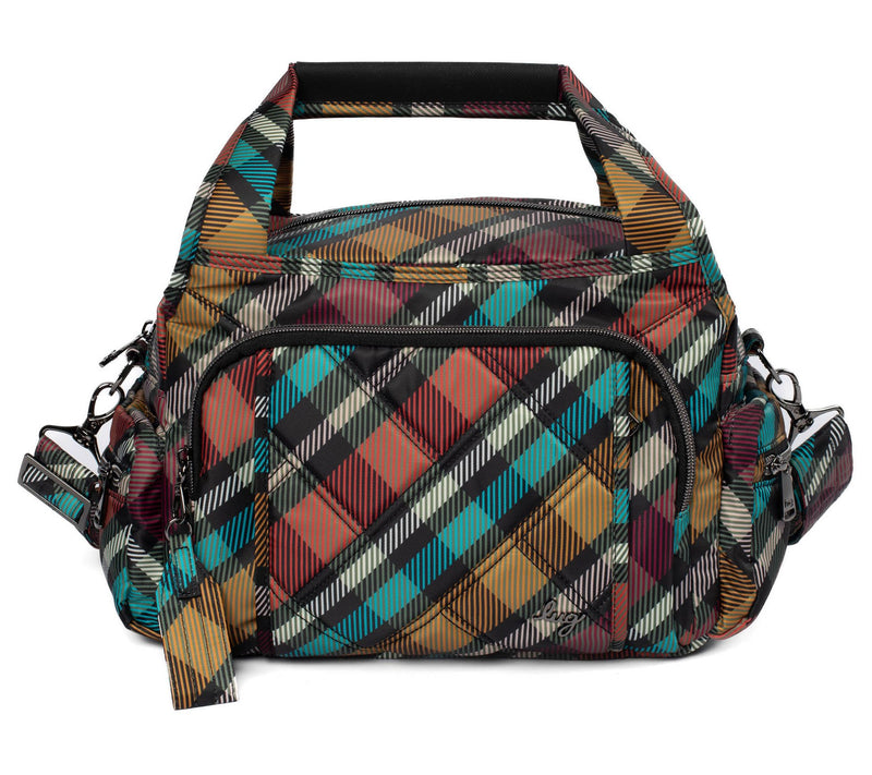 Lug Quilted Medium Satchel with Crossbody Strap -Rumble — View 17