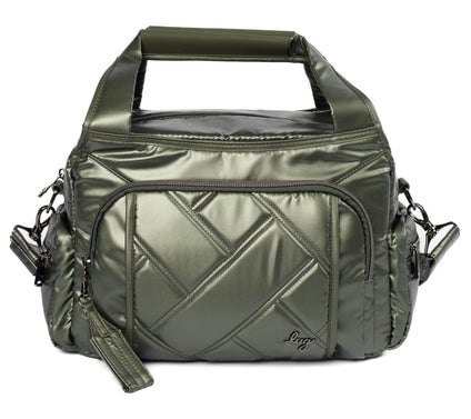 Lug Quilted Medium Satchel with Crossbody Strap -Rumble