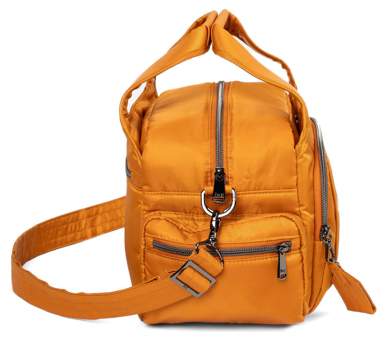 Lug Quilted Medium Satchel with Crossbody Strap -Rumble — View 21